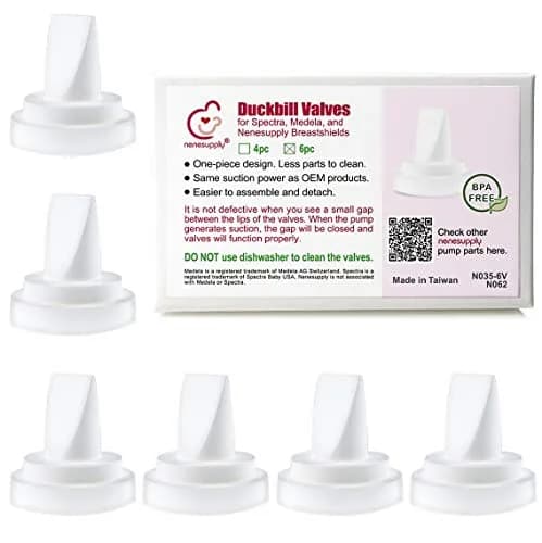 Nenesupply Duckbill Valves for Medela & Spectra Pumps - 6 pc White | BPA-Free Silicone for Consistent Suction thumbnail 1