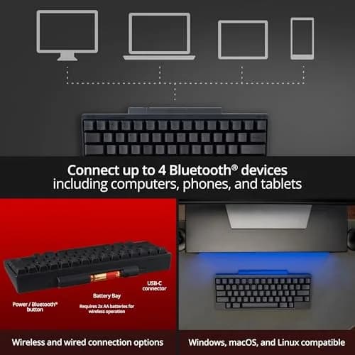 HHKB Happy Hacking Keyboard Professional Hybrid Charcoal | Compact, Bluetooth & USB, Programmers' Choice thumbnail 5