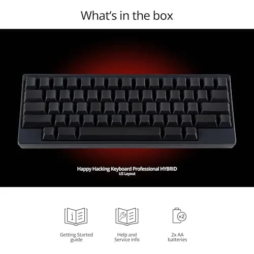 HHKB Happy Hacking Keyboard Professional Hybrid Charcoal | Compact, Bluetooth & USB, Programmers' Choice thumbnail 6