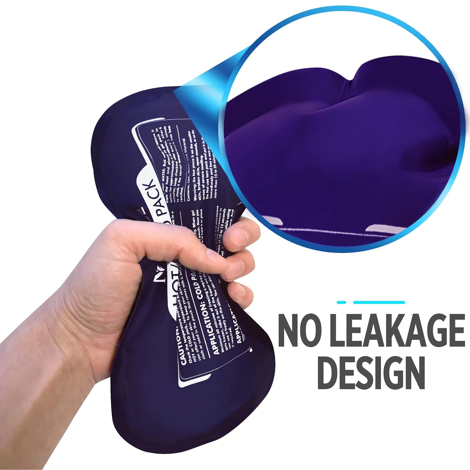 MEDVICE Reusable Hot and Cold Ice Packs with Strap, 3-Piece Set, Joint Pain Relief 25cm (10" L) | Flexible & Adjustable for Full Body Support - view 5
