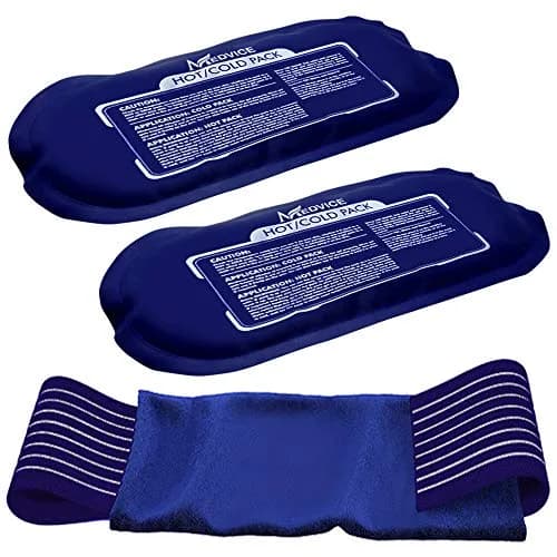 MEDVICE Reusable Hot and Cold Ice Packs with Strap, 3-Piece Set, Joint Pain Relief 25cm (10" L) | Flexible & Adjustable for Full Body Support thumbnail 1