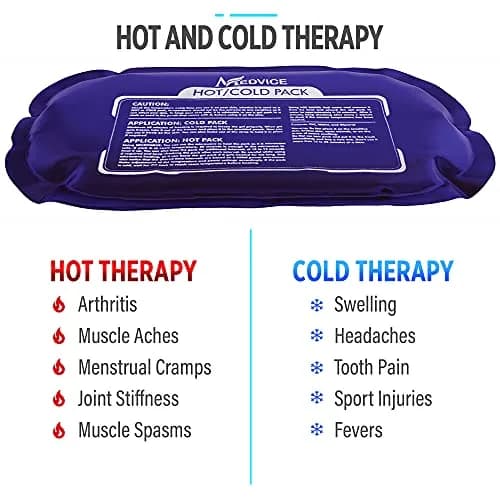 MEDVICE Reusable Hot and Cold Ice Packs with Strap, 3-Piece Set, Joint Pain Relief 25cm (10" L) | Flexible & Adjustable for Full Body Support thumbnail 3