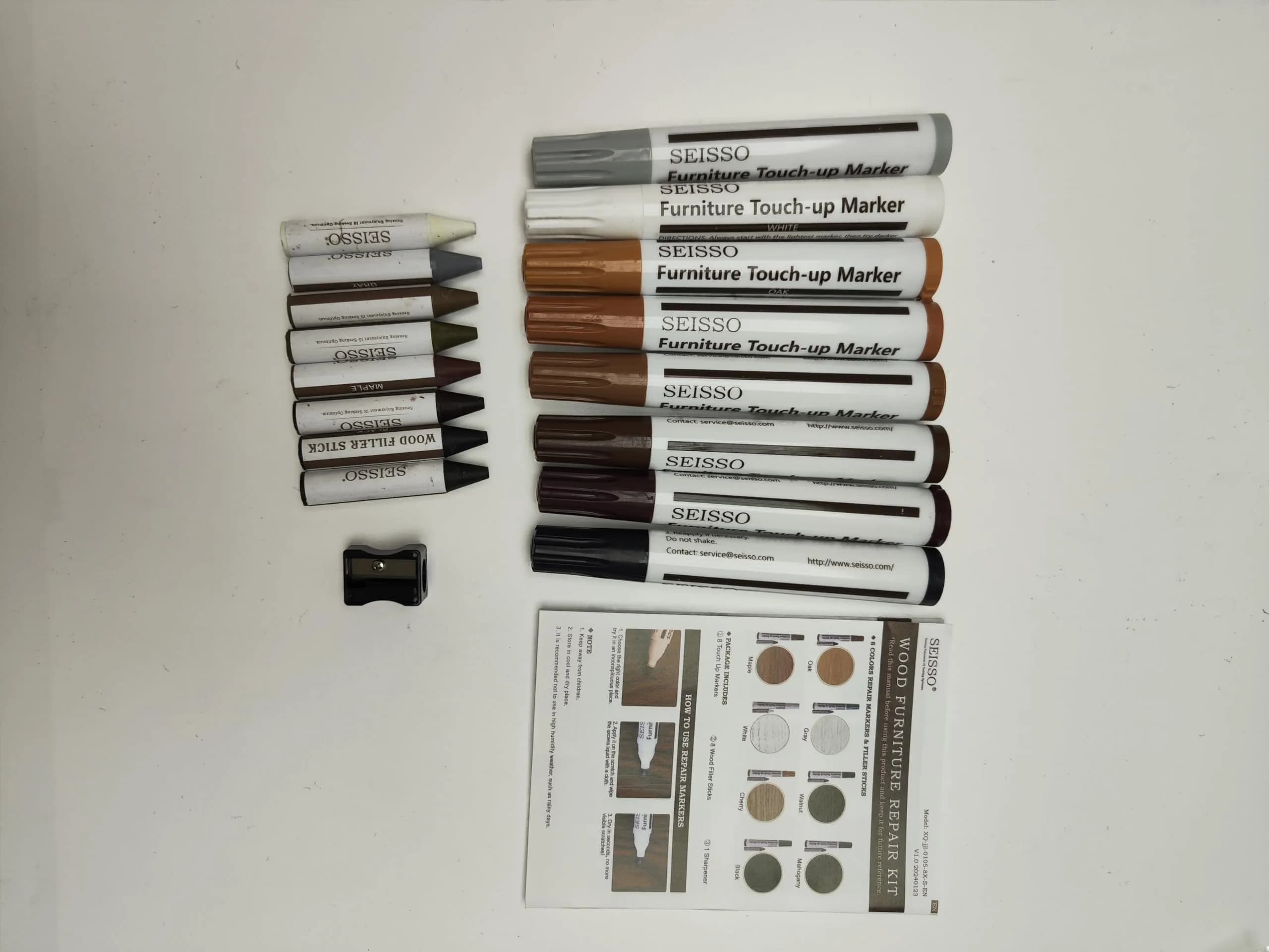 SEISSO Furniture Repair Kit 17PCS Wood Markers & Wax Sticks | Touch Up Scratches & Stains - view 7