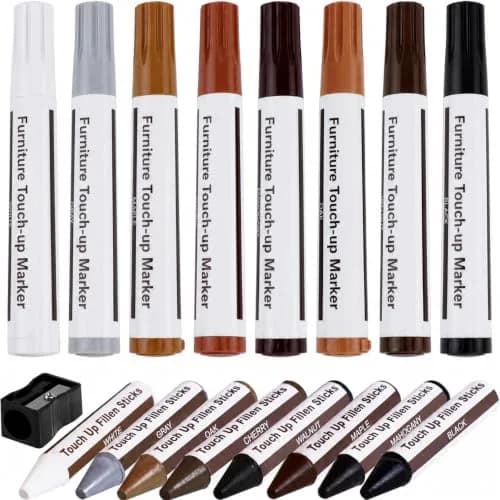 SEISSO Furniture Repair Kit 17PCS Wood Markers & Wax Sticks | Touch Up Scratches & Stains thumbnail 1