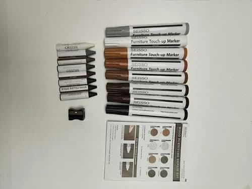 SEISSO Furniture Repair Kit 17PCS Wood Markers & Wax Sticks | Touch Up Scratches & Stains thumbnail 7