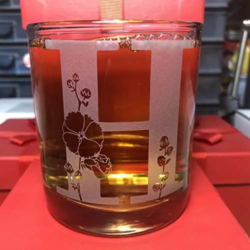 Alankathy Mug Floral Monogram Rock Glass Whiskey Flower Wine 10oz | Elegant & Permanent Etched Design thumbnail 3