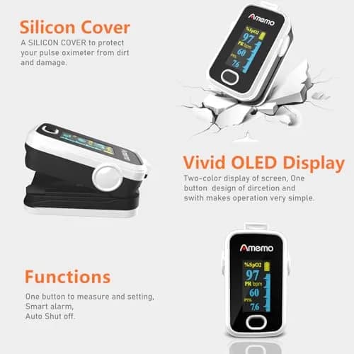 Amemo Blood Oxygen Monitor Fingertip OLED Display | Accurate, Durable & Easy to Use thumbnail 6