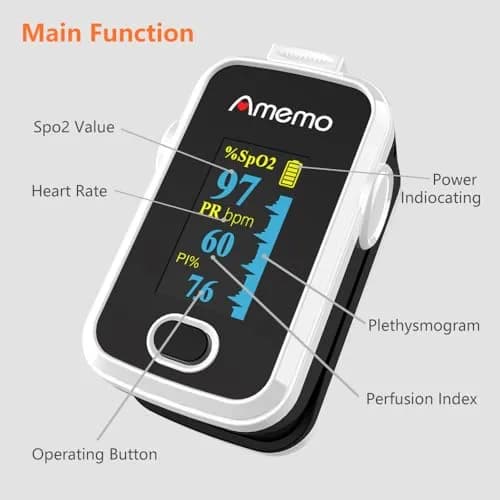 Amemo Blood Oxygen Monitor Fingertip OLED Display | Accurate, Durable & Easy to Use thumbnail 2