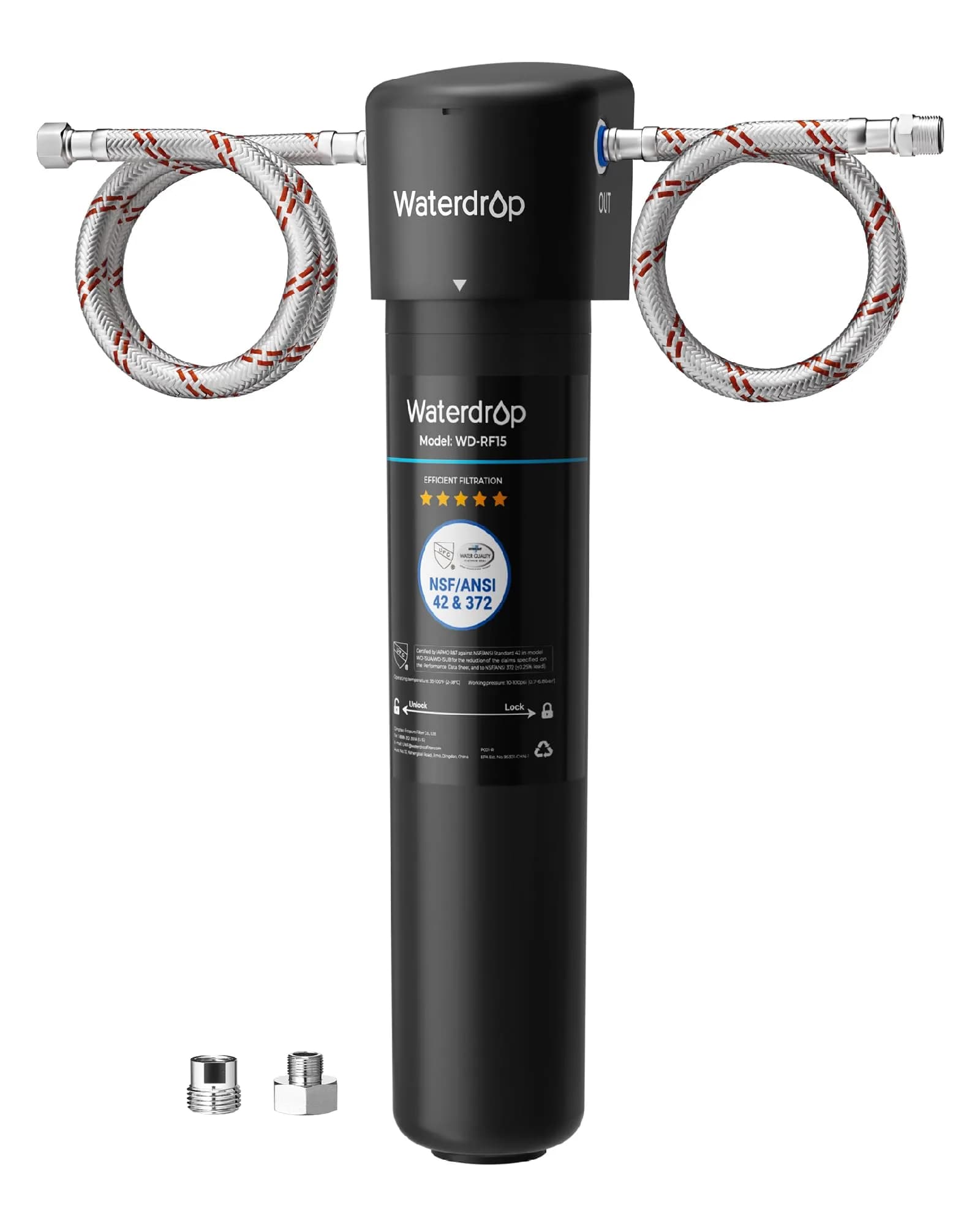 Waterdrop 15UA Under Sink Water Filter System | 19000 Gallons, 2 Years | NSF/ANSI 42 & 372 Certified