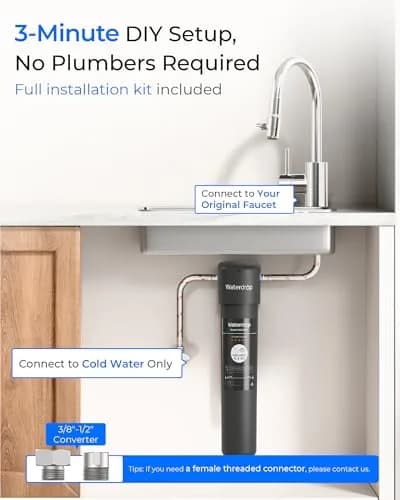 Waterdrop 15UA Under Sink Water Filter System | 19000 Gallons, 2 Years | NSF/ANSI 42 & 372 Certified thumbnail 8