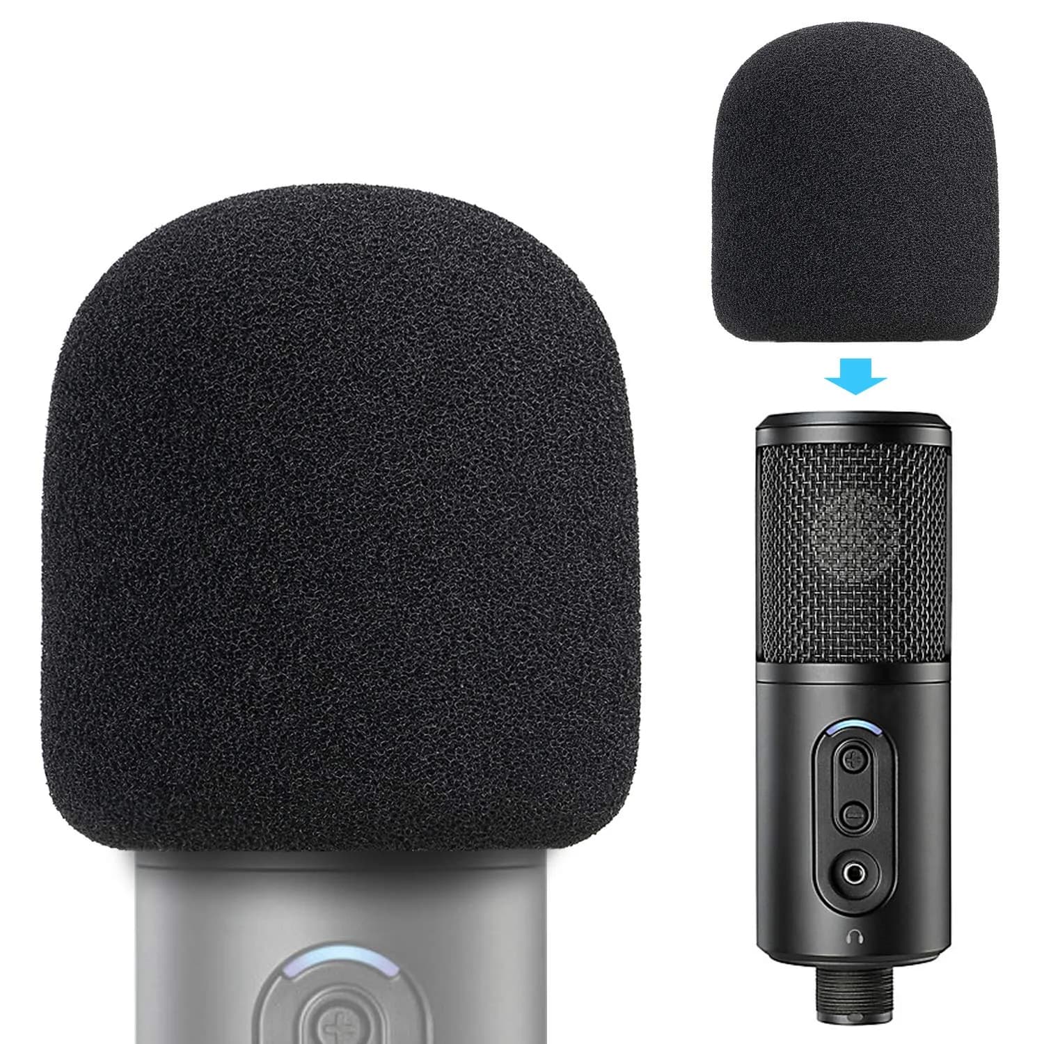 YOUSHARES Foam Windscreen Cover for Audio-Technica ATR2500x-USB Microphone | Blocks Plosives & Wind Noise - main product image