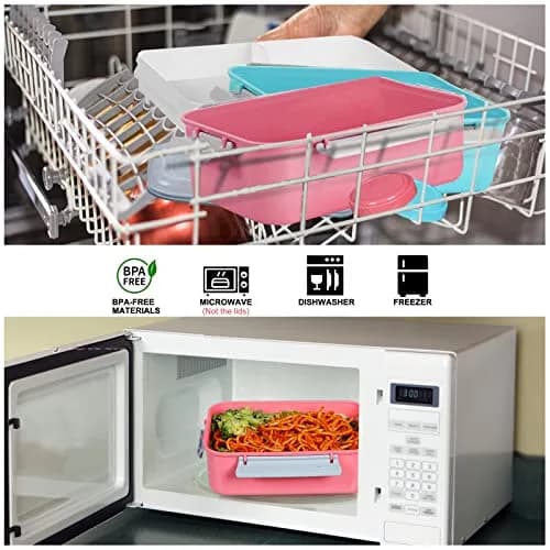 shopwithgreen 47oz Salad Lunch Container To Go | 3 Pack Food Storage & Bento Boxes, Microwave & Dishwasher Safe thumbnail 5