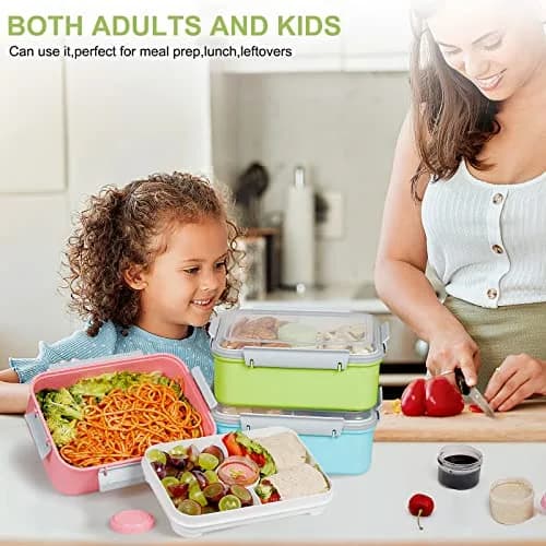 shopwithgreen 47oz Salad Lunch Container To Go | 3 Pack Food Storage & Bento Boxes, Microwave & Dishwasher Safe thumbnail 7