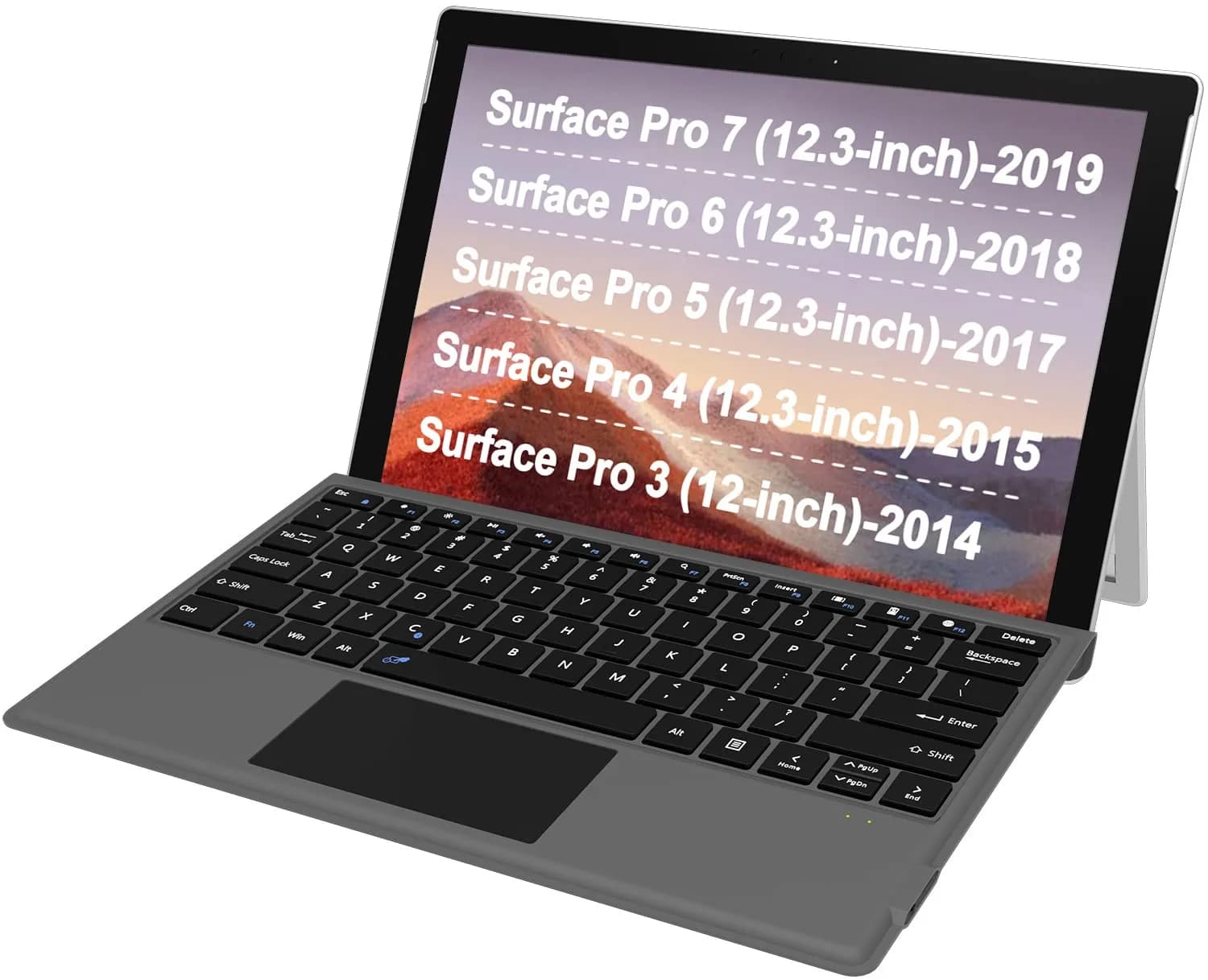 Arteck Bluetooth Keyboard for Microsoft Surface Pro 7/6/5/4/3 | Ultra-Slim Portable Wireless Keyboard with Touchpad - main product image
