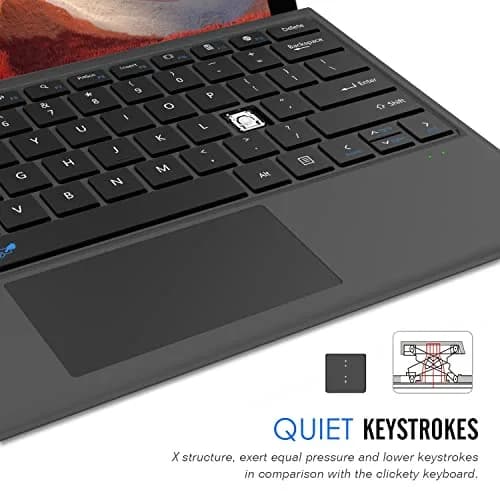 Arteck Bluetooth Keyboard for Microsoft Surface Pro 7/6/5/4/3 | Ultra-Slim Portable Wireless Keyboard with Touchpad thumbnail 4