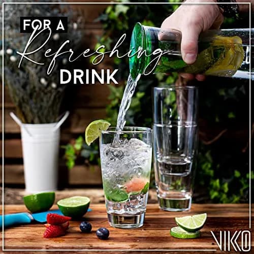 Vikko Water Tumblers 16.4oz | Thick Durable Glass Set of 6 for Everyday Use thumbnail 1