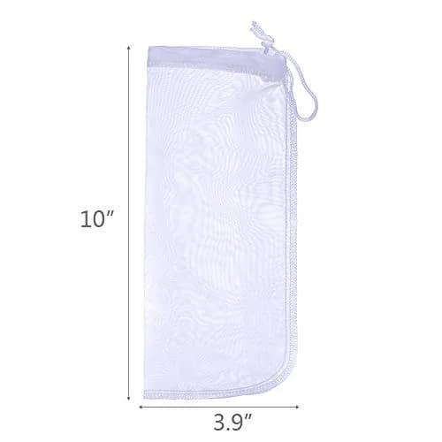 ALEGI Aquarium 180 Micron Extra Fine Media Filter Bag, 10"x3.9" (6 Pack) | Reusable Drawstring Mesh for Fine Resins thumbnail 6