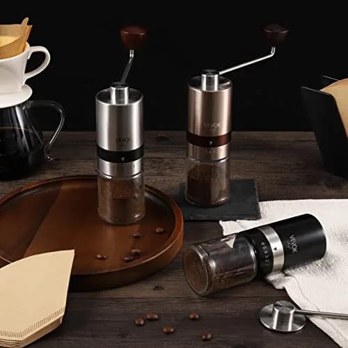 VEVOK CHEF Manual Coffee Grinder Stainless Steel Burr Grinder 48g | 6 Adjustable Settings for Home & Travel thumbnail 9