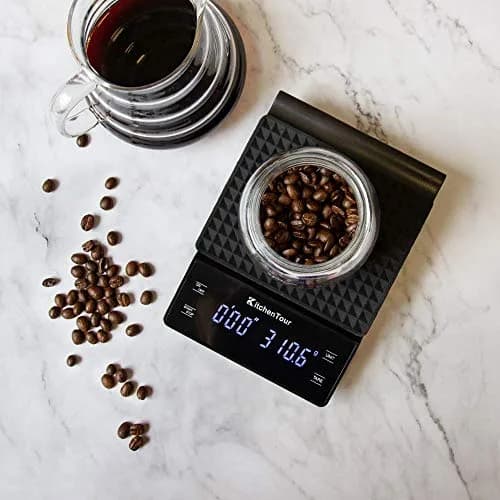 K KitchenTour Digital Coffee Scale with Timer 3kg (6.6lb) | High Precision 0.1g Graduation thumbnail 5