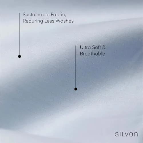 Silvon Silver Infused Pillowcase for Acne Prone Skin, Standard Sky/Blue | Organic Supima Cotton thumbnail 6