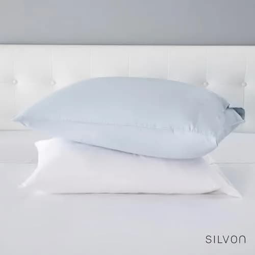 Silvon Silver Infused Pillowcase for Acne Prone Skin, Standard Sky/Blue | Organic Supima Cotton thumbnail 7