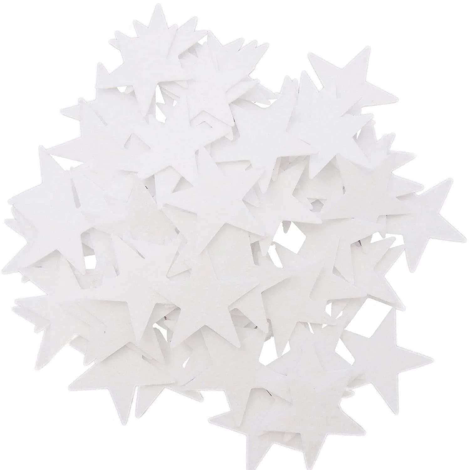 Playfully Ever After 1.5 inch Stiff Felt Stars 88pc White | Perfect for Craft Projects & Decorations