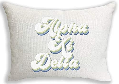 Sorority Shop Alpha Xi Delta Pillow – Retro Design, 12" x 16" Lumbar Pillow Sorority thumbnail 1