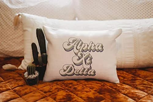Sorority Shop Alpha Xi Delta Pillow – Retro Design, 12" x 16" Lumbar Pillow Sorority thumbnail 2