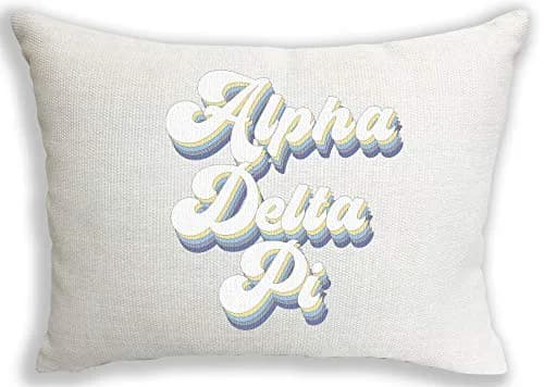 Sorority Shop Alpha Delta Pi Pillow – Retro Design, 12" x 16" Lumbar Pillow Sorority thumbnail 1