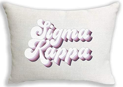 Sorority Shop Sigma Kappa Pillow – Retro Design, 12" x 16" Lumbar Pillow Sorority thumbnail 1