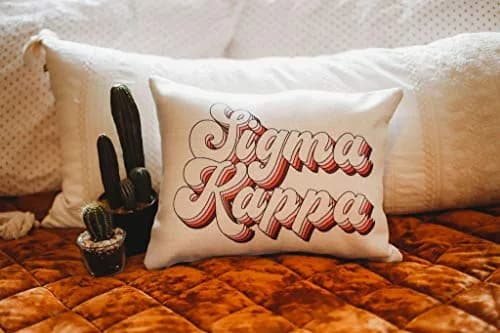 Sorority Shop Sigma Kappa Pillow – Retro Design, 12" x 16" Lumbar Pillow Sorority thumbnail 2