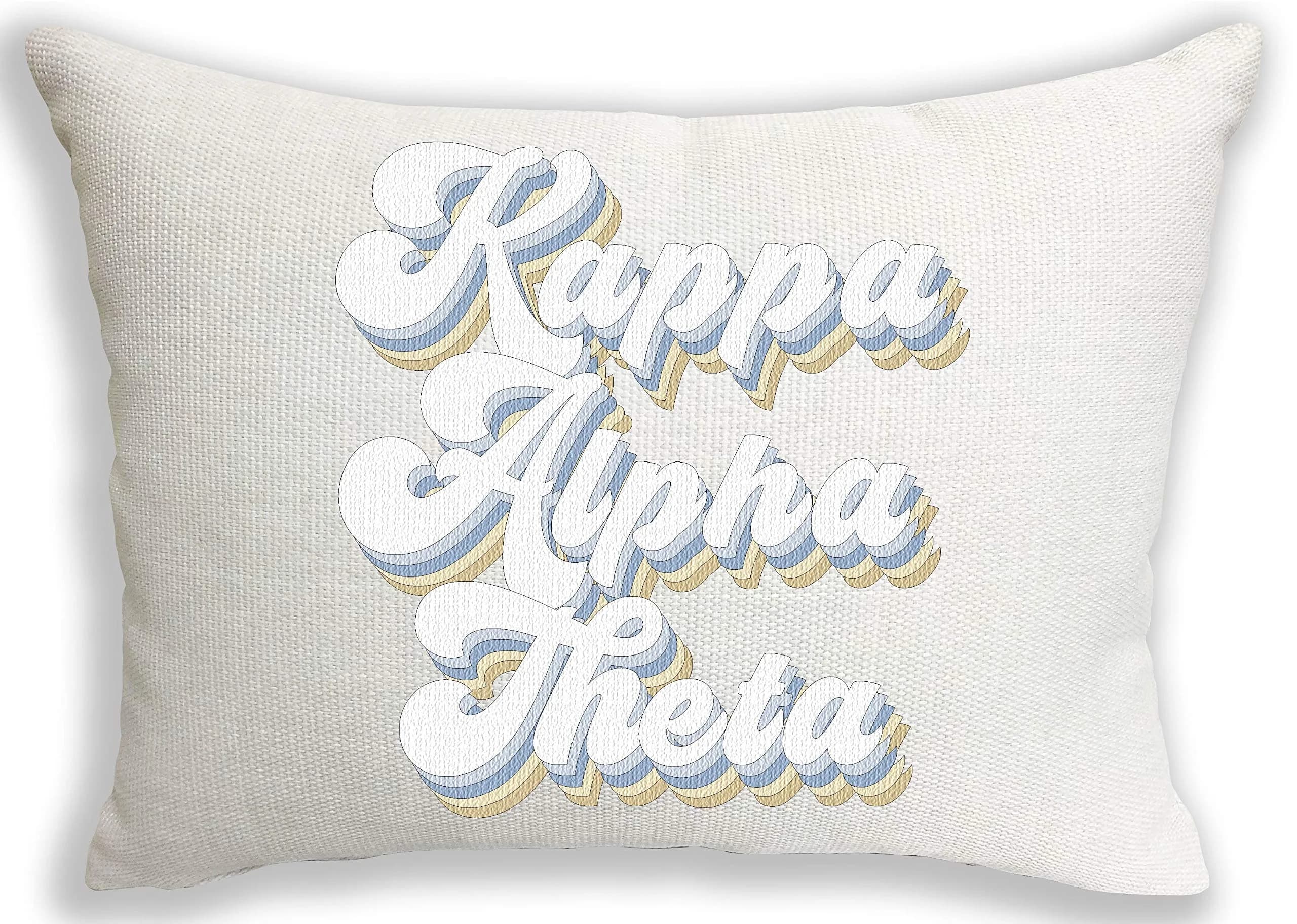 Sorority Shop Kappa Alpha Theta Pillow – Retro Design, 12" x 16" Lumbar Pillow Sorority — Natural White
