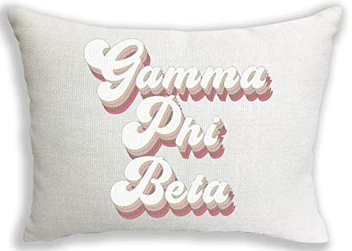 Sorority Shop Gamma Phi Beta Pillow – Retro Design, 12" x 16" Lumbar Pillow Sorority thumbnail 1