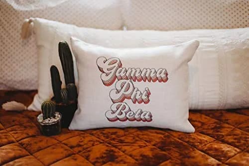 Sorority Shop Gamma Phi Beta Pillow – Retro Design, 12" x 16" Lumbar Pillow Sorority thumbnail 2