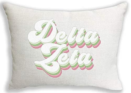 Sorority Shop Delta Zeta Pillow – Retro Design, 12" x 16" Lumbar Pillow Sorority thumbnail 1