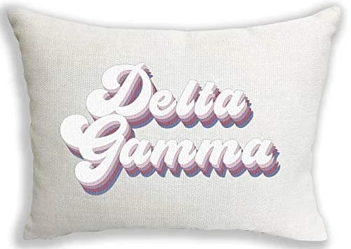 Sorority Shop Delta Gamma Lumbar Pillow 12x16 inch (30x40 cm) | Retro Design for Sisterhood Pride thumbnail 1