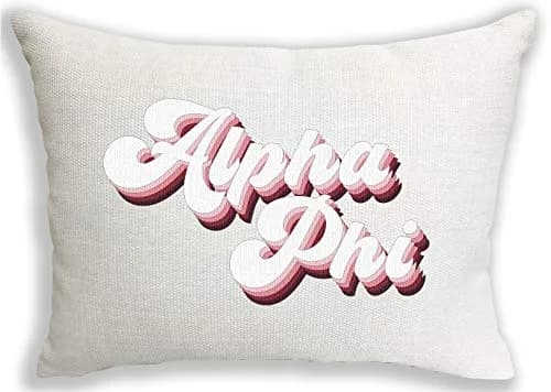 Sorority Shop Alpha Phi Pillow – Retro Design, 12" x 16" Lumbar Pillow Sorority thumbnail 1