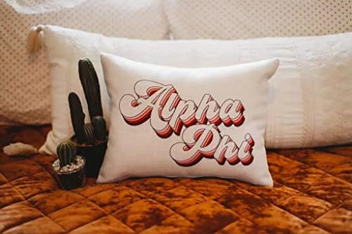 Sorority Shop Alpha Phi Pillow – Retro Design, 12" x 16" Lumbar Pillow Sorority thumbnail 2