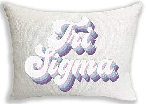 Sorority Shop Sigma Sigma Sigma Lumbar Pillow 12" x 16" (30cm x 40cm) | Retro Design thumbnail 1
