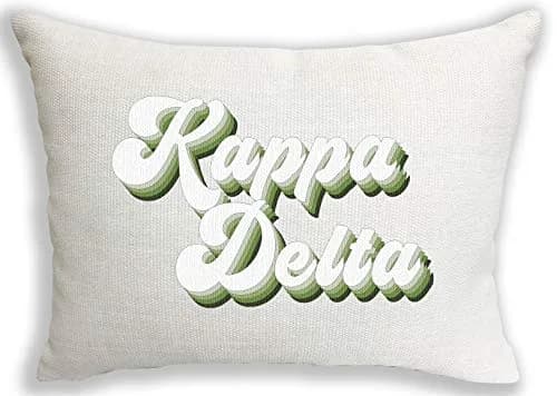 Sorority Shop Kappa Delta Pillow – Retro Design, 12" x 16" Lumbar Pillow Sorority thumbnail 1
