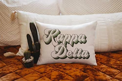 Sorority Shop Kappa Delta Pillow – Retro Design, 12" x 16" Lumbar Pillow Sorority thumbnail 2