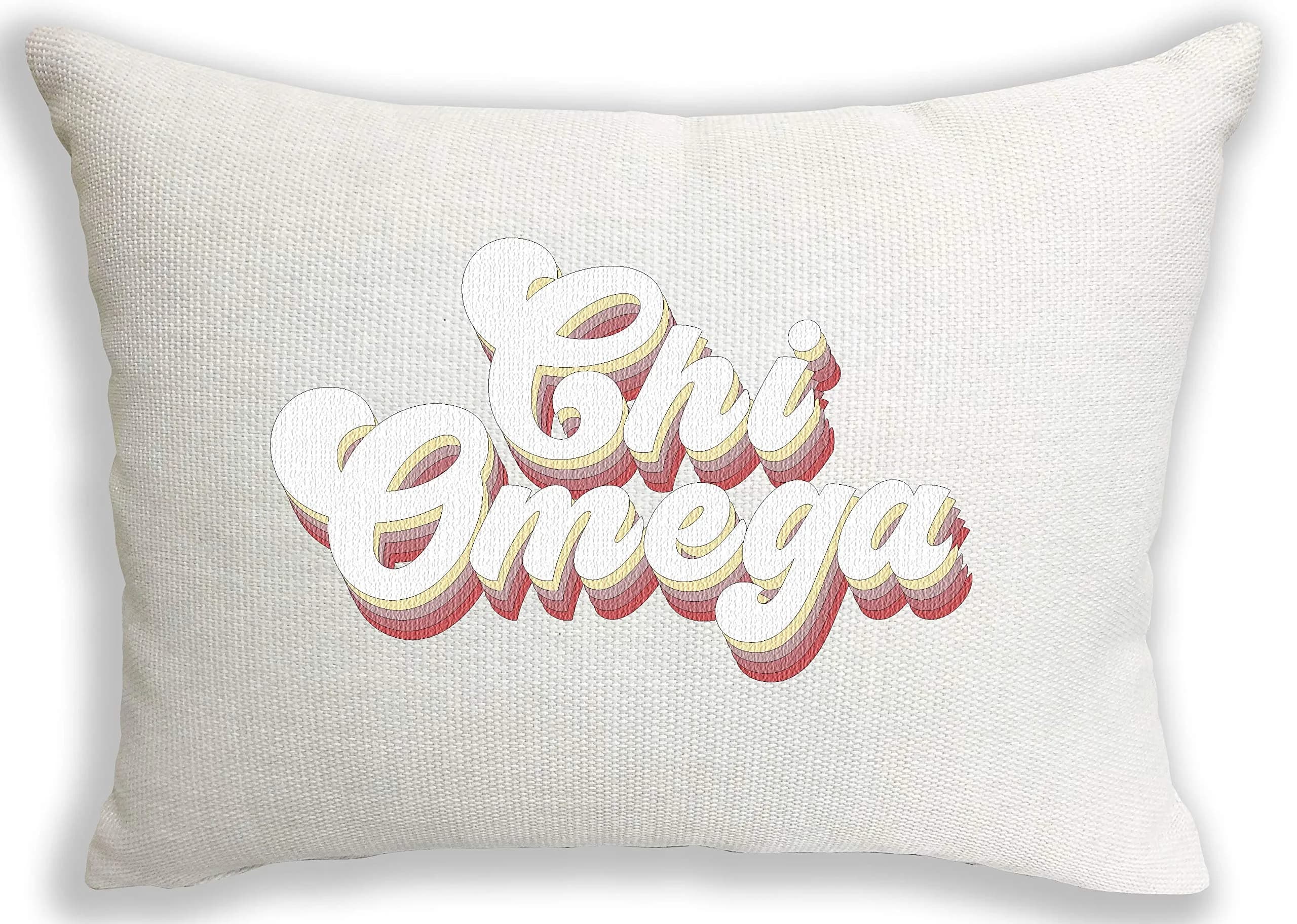 Sorority Shop Chi Omega Lumbar Pillow 12x16 inch (30x40 cm) | Retro Design for Sisterhood Pride