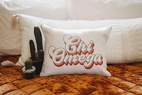Sorority Shop Chi Omega Lumbar Pillow 12x16 inch (30x40 cm) | Retro Design for Sisterhood Pride thumbnail 2