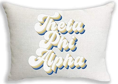 Sorority Shop Theta Phi Alpha Lumbar Pillow 12" x 16" (30cm x 40cm) | Retro Greek Letter Design thumbnail 1