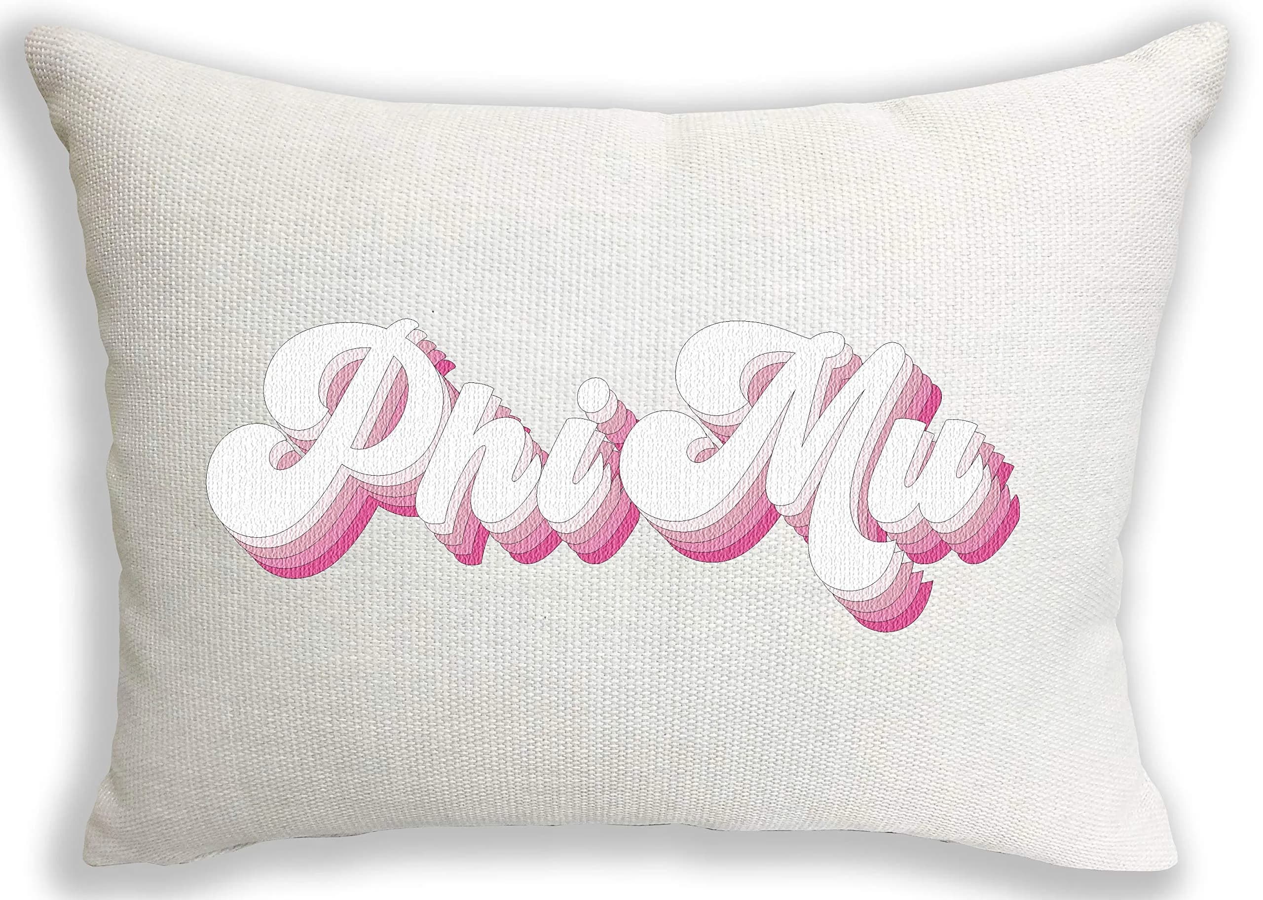Sorority Shop Phi Mu Lumbar Pillow 12" x 16" (30cm x 40cm) | Retro Design for Sisterhood Pride