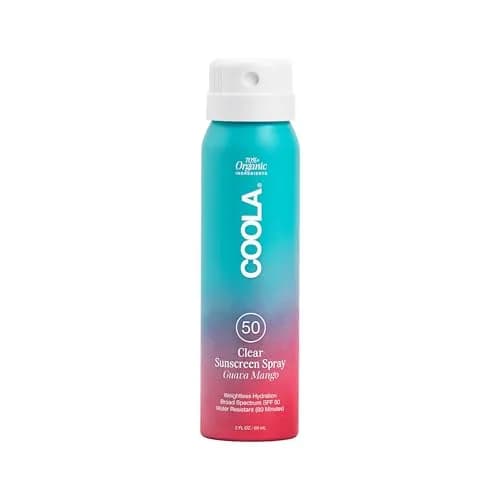 COOLA Clear Sunscreen Spray SPF 50 | Organic, Water-Resistant, Guava Mango Scent, 2 fl oz thumbnail 1