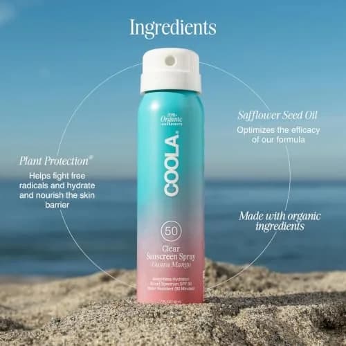 COOLA Clear Sunscreen Spray SPF 50 | Organic, Water-Resistant, Guava Mango Scent, 2 fl oz thumbnail 6