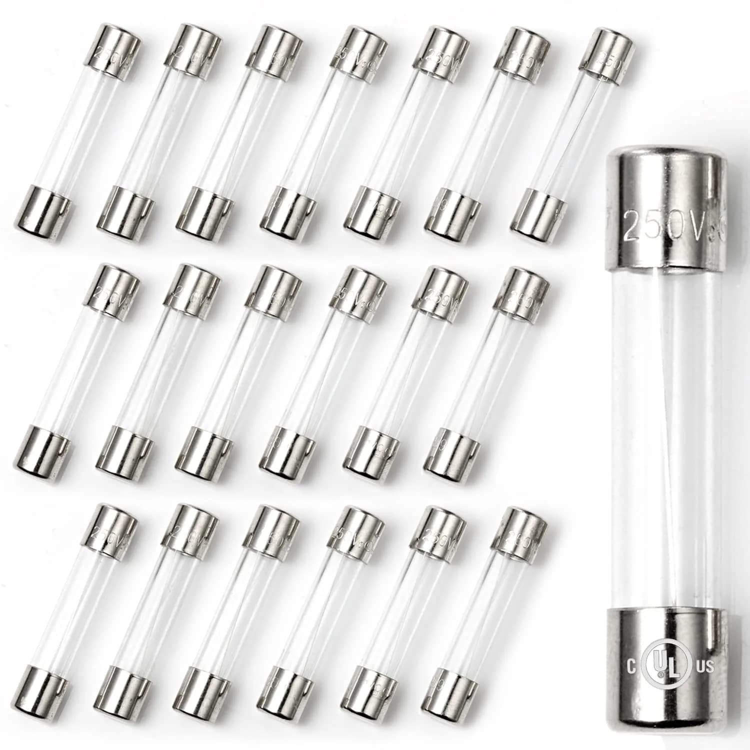 CHANZON 250V 20pcs UL Listed 6x30mm 5A Fast Blow Glass Fuses | Protects Electrical Devices