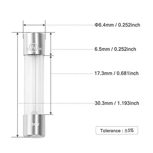 CHANZON 250V 20pcs UL Listed 6x30mm 5A Fast Blow Glass Fuses | Protects Electrical Devices thumbnail 3