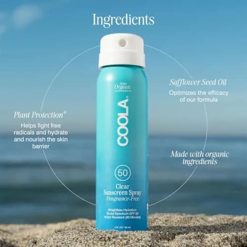 COOLA Clear Sunscreen Spray SPF 50, Fragrance Free, 59ml (2 fl oz) | Broad Spectrum UVA/UVB Protection thumbnail 5